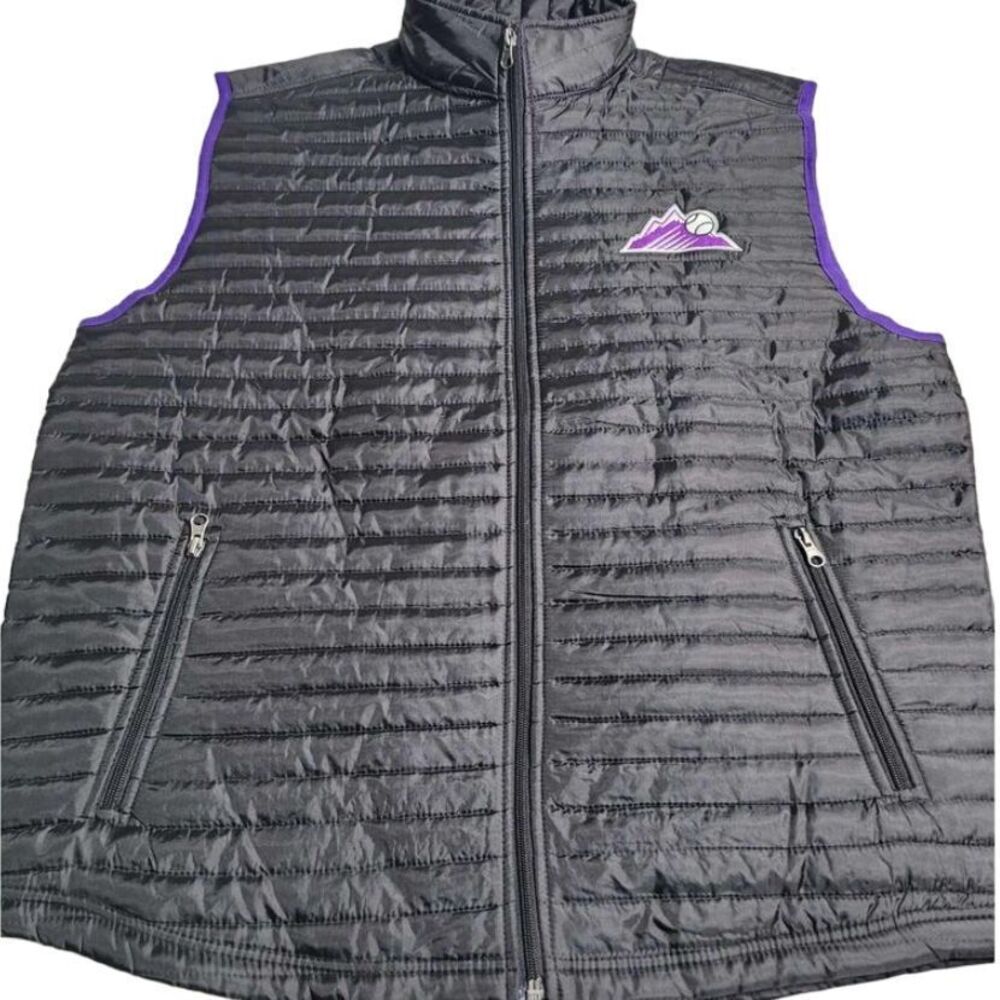 Vintage King Soopers‎ Colorado Rockies Black/Purple Puffer Vest Men's XL MLB
